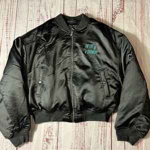 SOLD!!!!!!!!!!!!Taylor Swift Black Bomber Jacket Life of a Showgirl New!